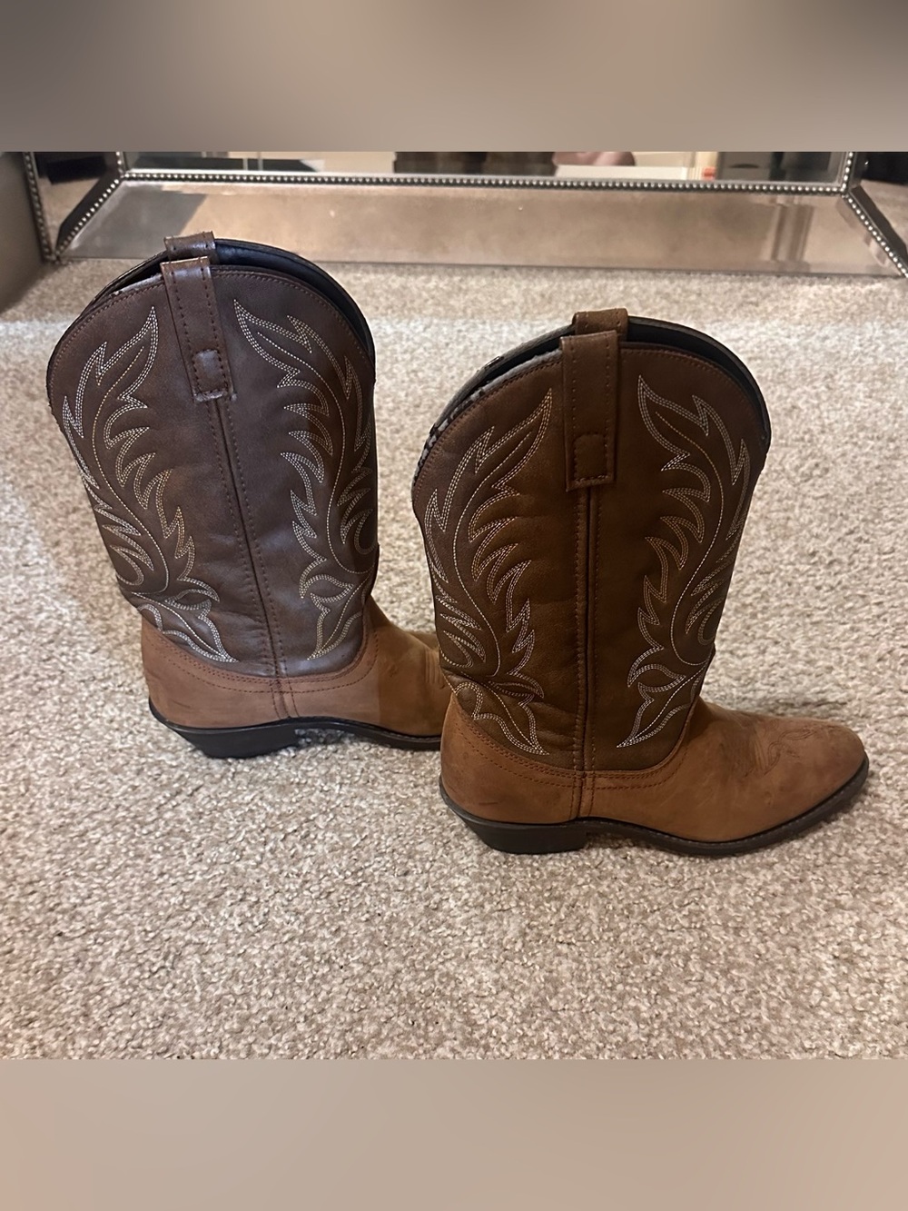 Brown Western Leather Cowboy Boots - Picture 8 of 9